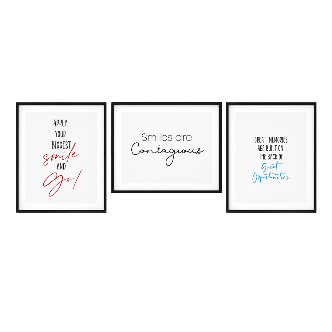 Motivational Reminders Positive Wall Decor UNFRAMED Print (3 Pack)