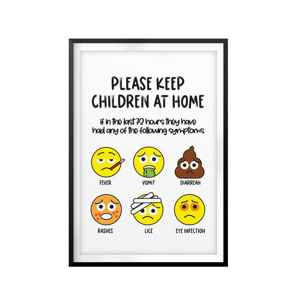 Stay At Home Emoji UNFRAMED Print Emoji Wall Art