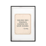 True Wisdom-Socrates UNFRAMED Print Quote Wall Art