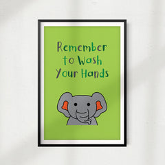 Wash Your Hands Cute UNFRAMED Print Kids Bathroom Wall Art