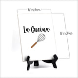 Signs ByLITA La Cucina, Table Sign, 6" x 8"
