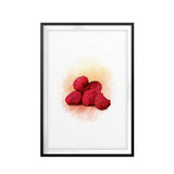 Rasberries Watercolor UNFRAMED Print Fruit Wall Art