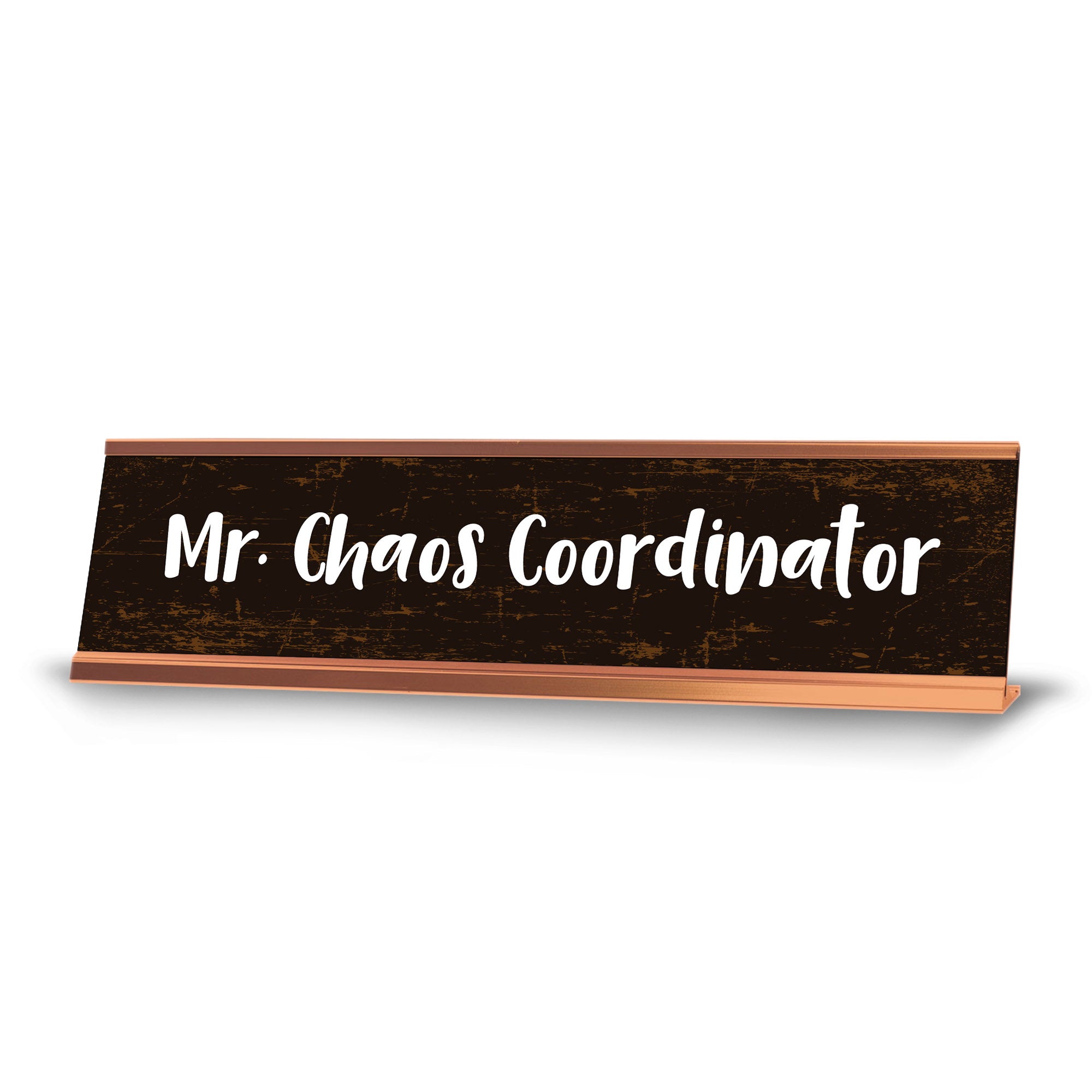 Mr Chaos Coordinator, Textured Novelty Office Gift Desk Sign (2 x 8")