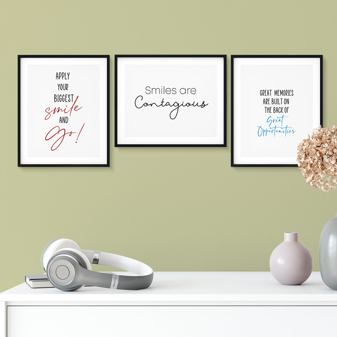 Motivational Reminders Positive Wall Decor UNFRAMED Print (3 Pack)
