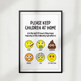 Stay At Home Emoji UNFRAMED Print Emoji Wall Art