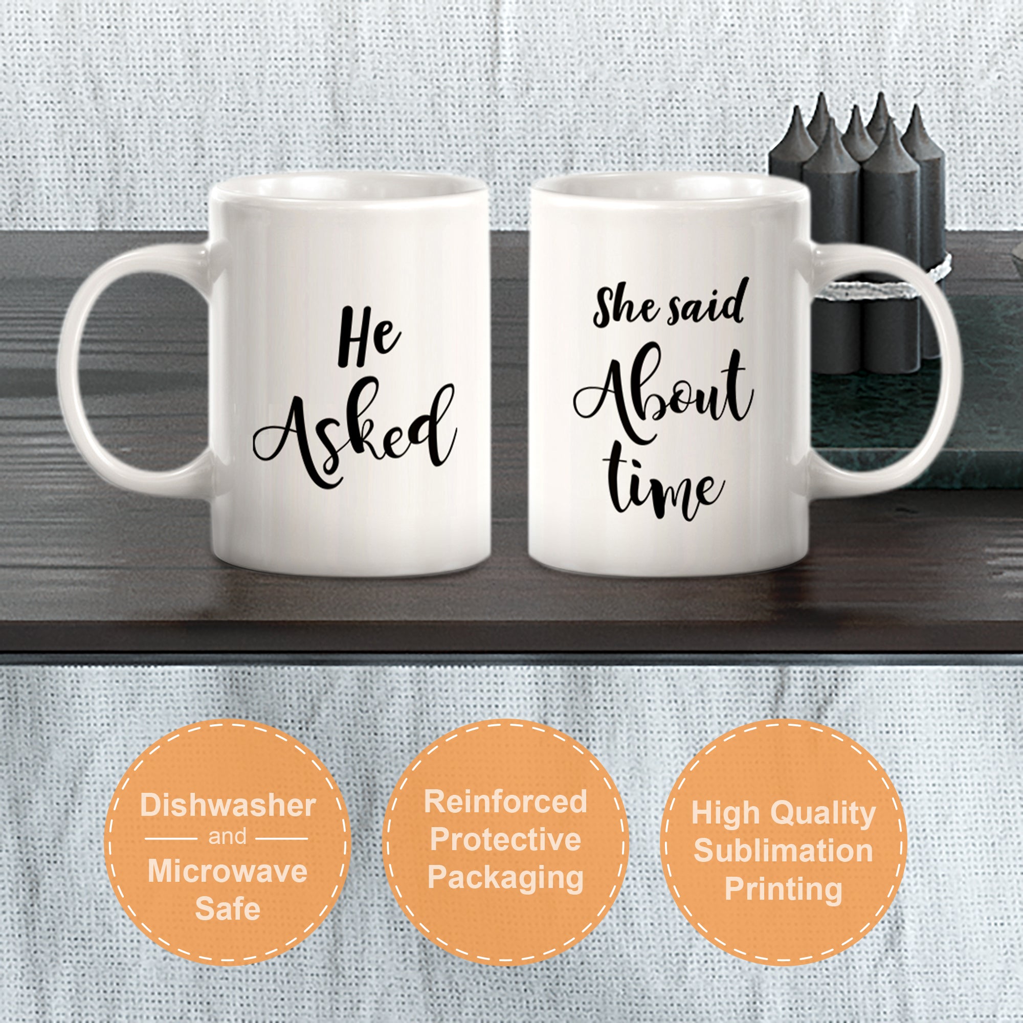 He Asked / She Said About Time (2 Pack) Coffee Mug