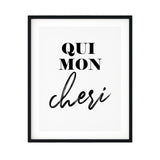 Oui Mon Cheri UNFRAMED Print Cute Typography Wall Art