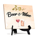 Beer and Wine Table or Counter Sign with Easel Stand, 6