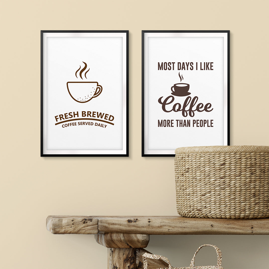 Coffee Drinkers Wall Art UNFRAMED Print (2 Pack)