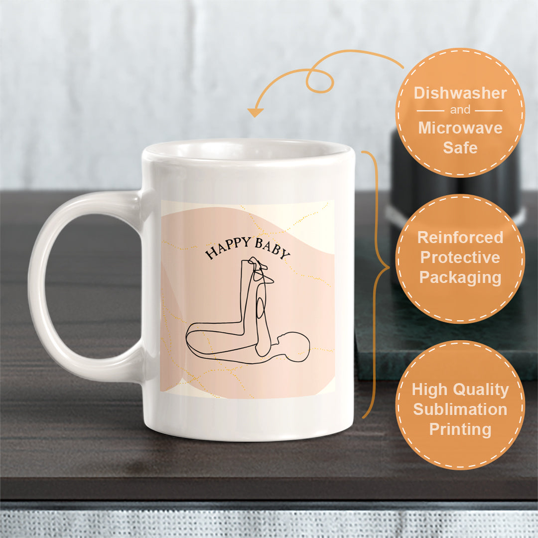 Happy Baby Pose Yoga Coffee Mug