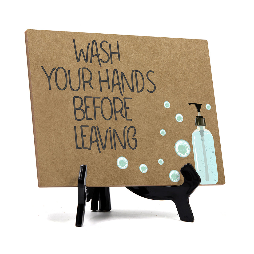 Signs ByLITA Wash Your Hands Before Leaving, Hygiene Sign, 6" x 8"