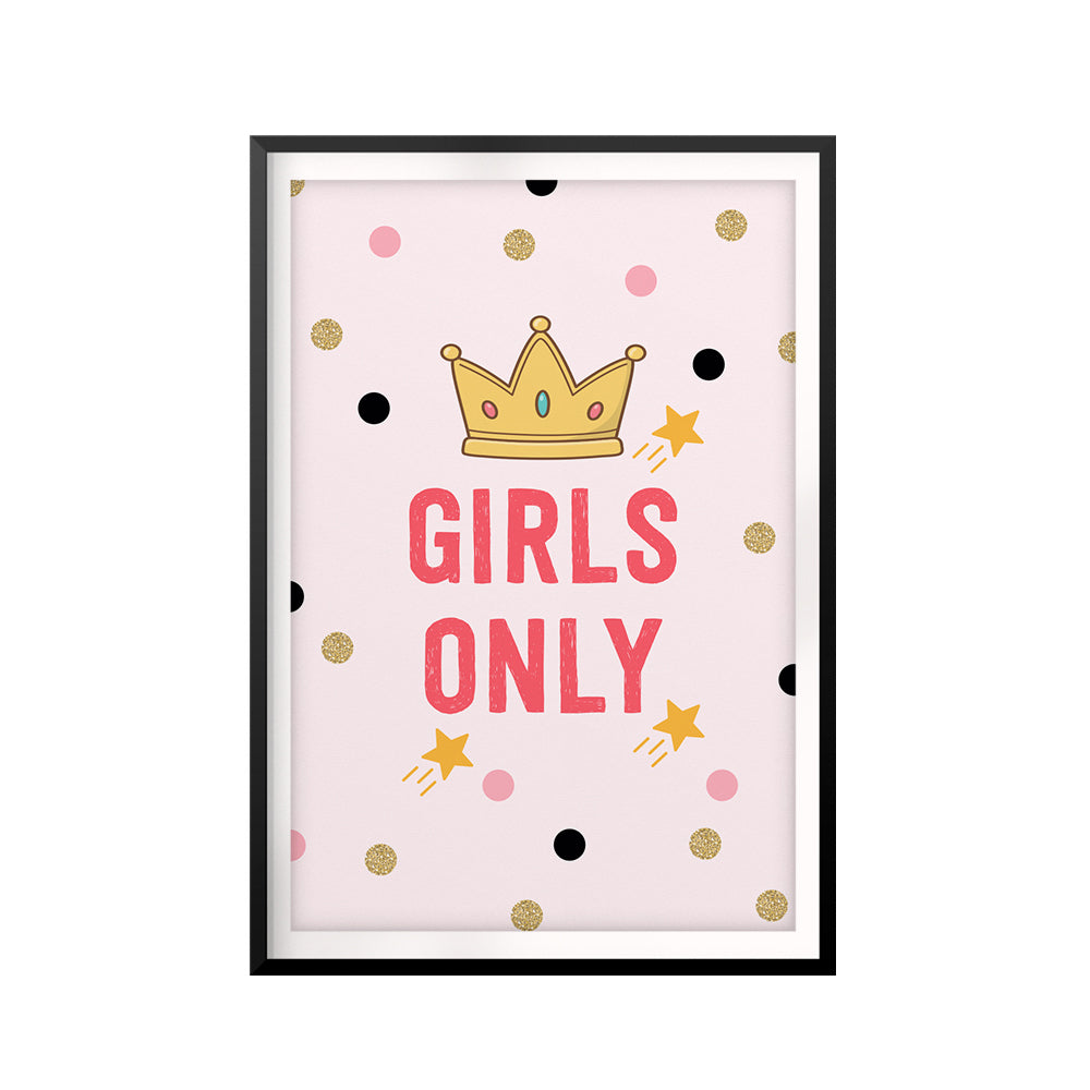 Girls Only, Kids UNFRAMED Print Décor Wall Art