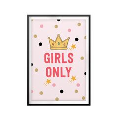 Girls Only, Kids UNFRAMED Print Décor Wall Art