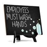 Signs ByLITA Employees Must Wash Hands, Hygiene Sign, 6" x 8"